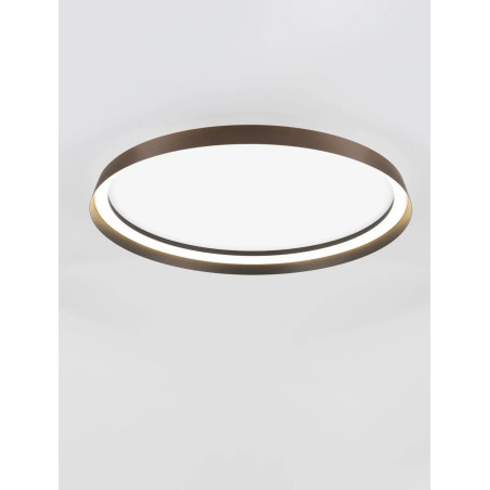 Plafon okrągły modern ze ściemniaczem Arpino 58cm LED 2700-3000K szczotkowany brąz - coffee