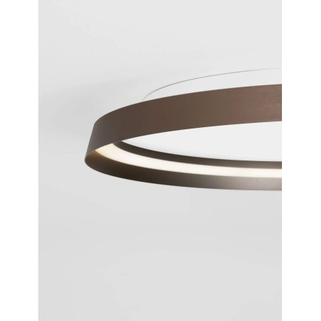 Plafon okrągły modern ze ściemniaczem Arpino 58cm LED 2700-3000K szczotkowany brąz - coffee