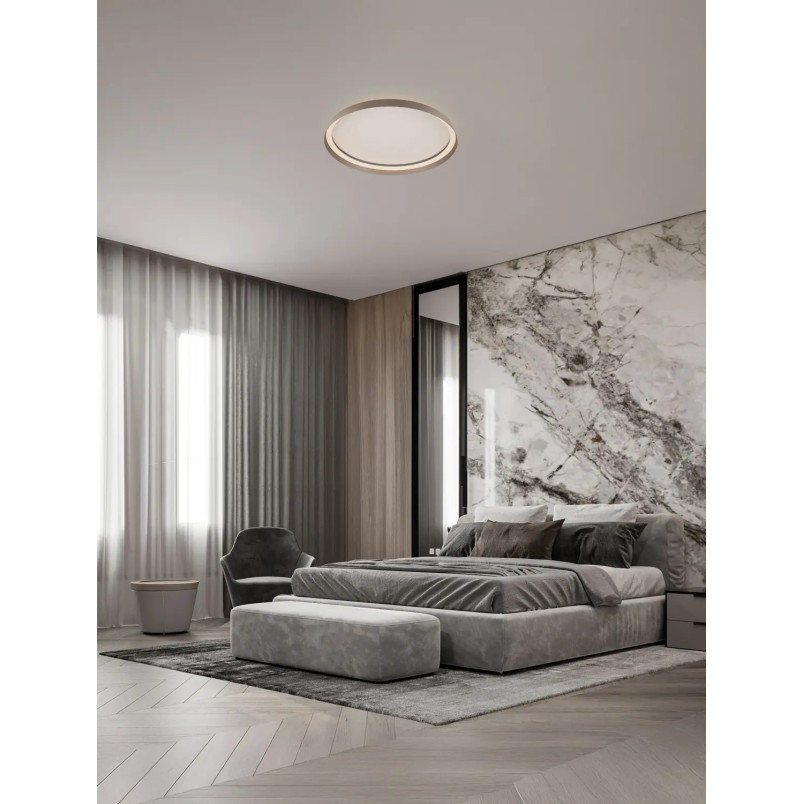Plafon okrągły modern ze ściemniaczem Arpino 58cm LED 2700-3000K szampański brąz