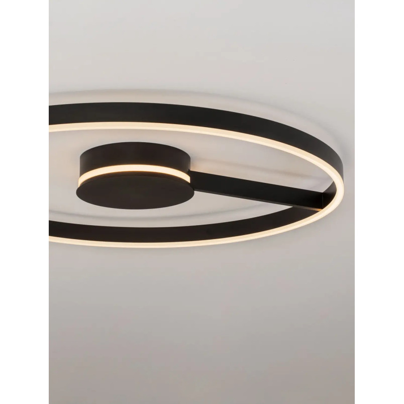 Plafon nowoczesny ze ściemniaczem i regulowaną barwą światła Mileo 80cm LED CCT 2700-3000-4000K czarny