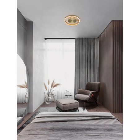 Plafon nowoczesny ze ściemniaczem i regulowaną barwą światła Mileo 40cm LED CCT 2700-3000-4000K mosiądz / brąz