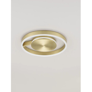 Plafon nowoczesny ze ściemniaczem i regulowaną barwą światła Mileo 40cm LED CCT 2700-3000-4000K mosiądz / brąz