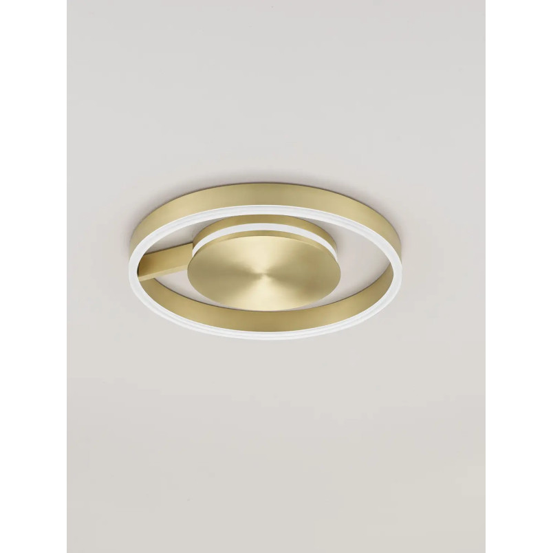 Plafon nowoczesny ze ściemniaczem i regulowaną barwą światła Mileo 40cm LED CCT 2700-3000-4000K mosiądz / brąz