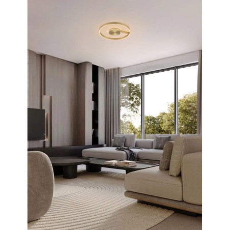 Plafon nowoczesny ze ściemniaczem i regulowaną barwą światła Mileo 60cm LED CCT 2700-3000-4000K mosiądz / brąz