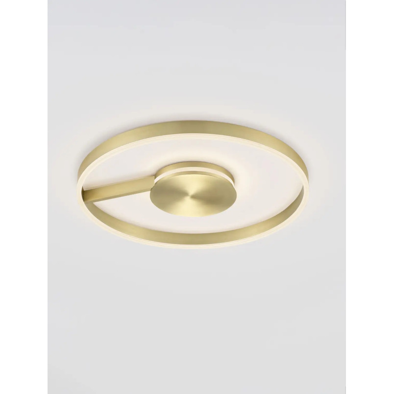 Plafon nowoczesny ze ściemniaczem i regulowaną barwą światła Mileo 60cm LED CCT 2700-3000-4000K mosiądz / brąz