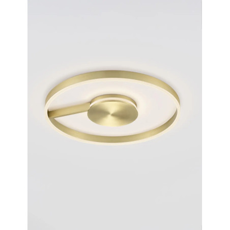 Plafon nowoczesny ze ściemniaczem i regulowaną barwą światła Mileo 60cm LED CCT 2700-3000-4000K mosiądz / brąz