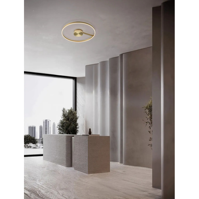 Plafon nowoczesny ze ściemniaczem i regulowaną barwą światła Mileo 80cm LED CCT 2700-3000-4000K mosiądz / brąz