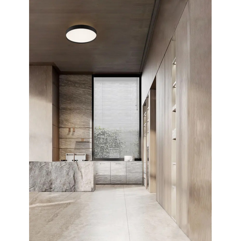 Plafon okrągły ze ściemniaczem i zmienną barwą światła Sellas 40cm LED 2700/3000K czarny