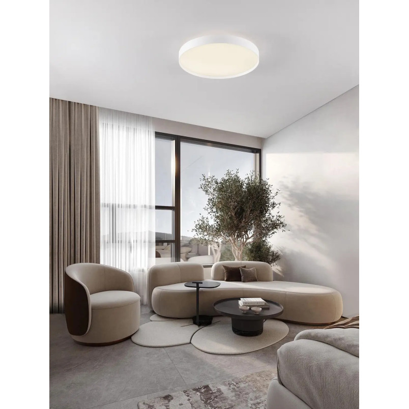 Plafon okrągły ze ściemniaczem i zmienną barwą światła Sellas 50cm LED 2700/3000K biały