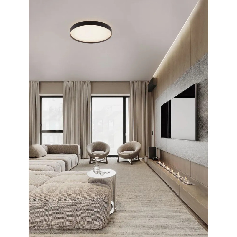 Plafon okrągły ze ściemniaczem i zmienną barwą światła Sellas 50cm LED 2700/3000K czarny