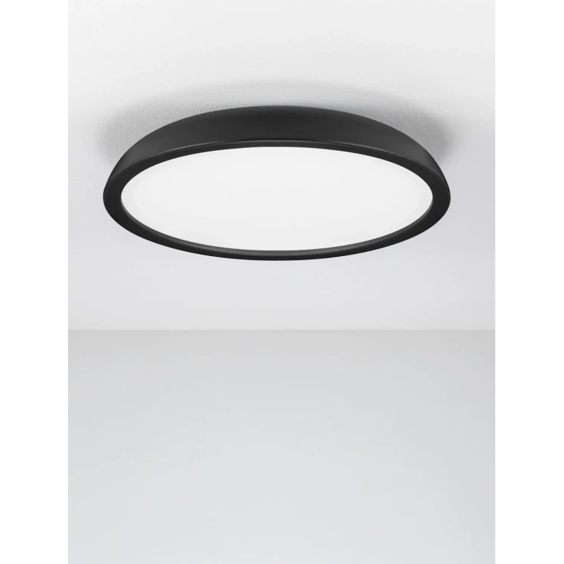 Plafon minimalistyczny ściemniany Fossa 60cm triac LED 3000K czarny