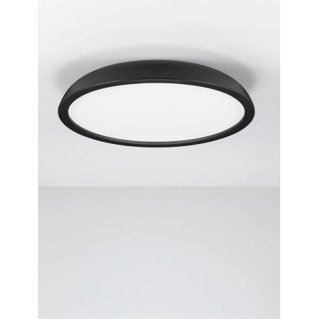 Plafon minimalistyczny ściemniany Fossa 60cm triac LED 3000K czarny