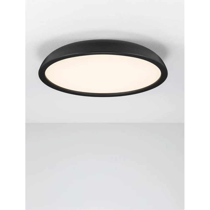 Plafon minimalistyczny ściemniany Fossa 60cm triac LED 3000K czarny
