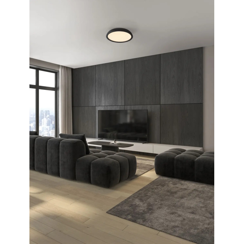Plafon minimalistyczny ściemniany Fossa 45cm triac LED 3000K czarny