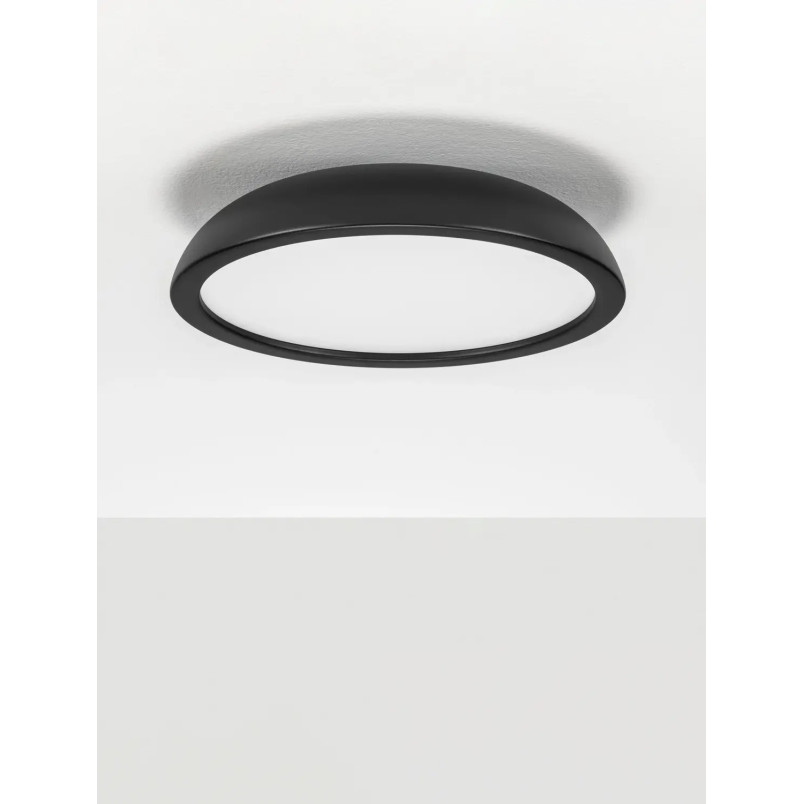 Plafon minimalistyczny ściemniany Fossa 45cm triac LED 3000K czarny