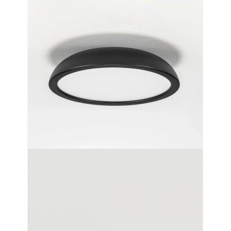 Plafon minimalistyczny ściemniany Fossa 45cm triac LED 3000K czarny