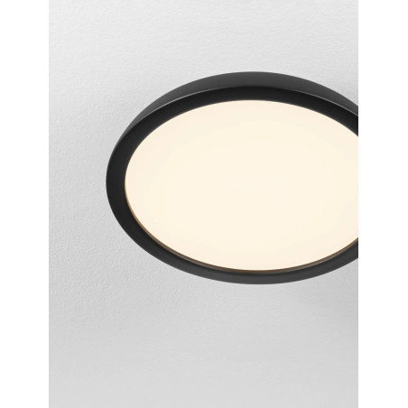 Plafon minimalistyczny ściemniany Fossa 45cm triac LED 3000K czarny