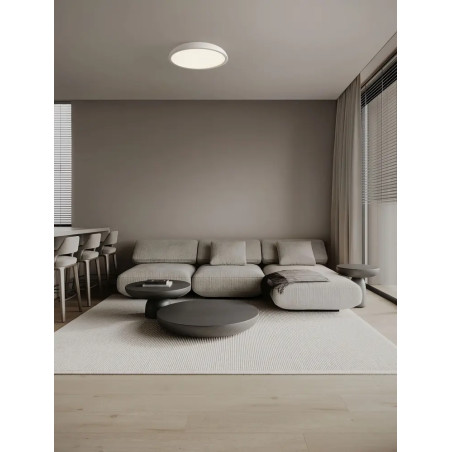 Plafon minimalistyczny ściemniany Fossa 60cm triac LED 3000K biały