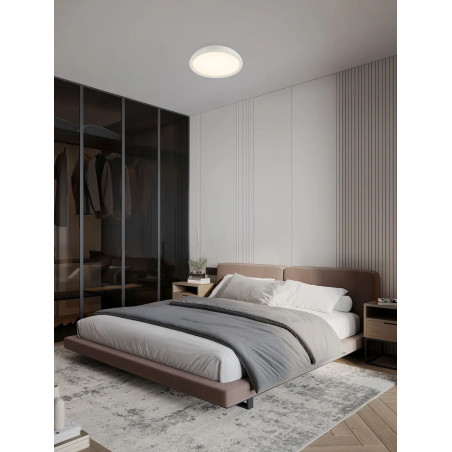 Plafon minimalistyczny ściemniany Fossa 45cm triac LED 3000K biały