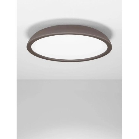 Plafon minimalistyczny ściemniany Fossa 60cm triac LED 3000K brązowy