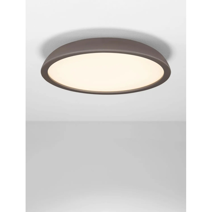Plafon minimalistyczny ściemniany Fossa 60cm triac LED 3000K brązowy
