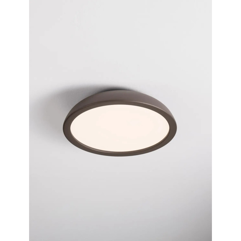 Plafon minimalistyczny ściemniany Fossa 45cm triac LED 3000K brązowy