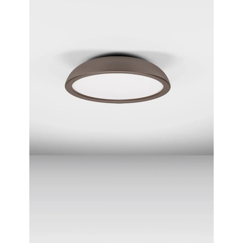 Plafon minimalistyczny ściemniany Fossa 45cm triac LED 3000K brązowy