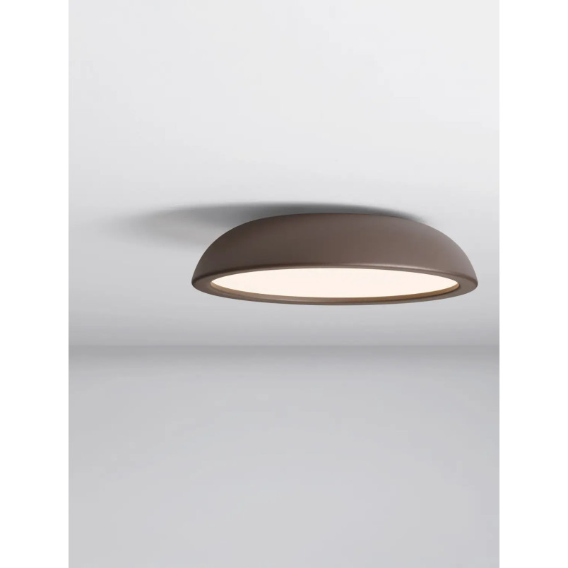 Plafon minimalistyczny ściemniany Fossa 45cm triac LED 3000K brązowy