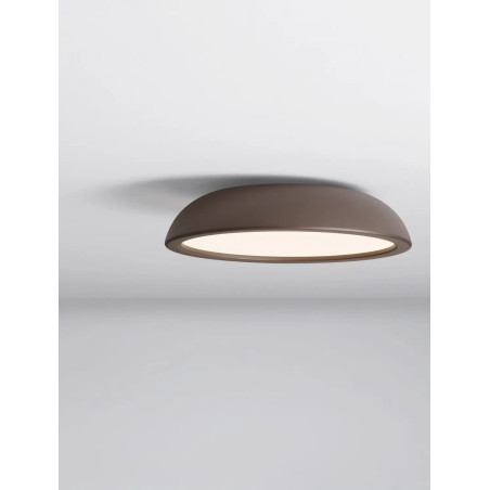Plafon minimalistyczny ściemniany Fossa 45cm triac LED 3000K brązowy