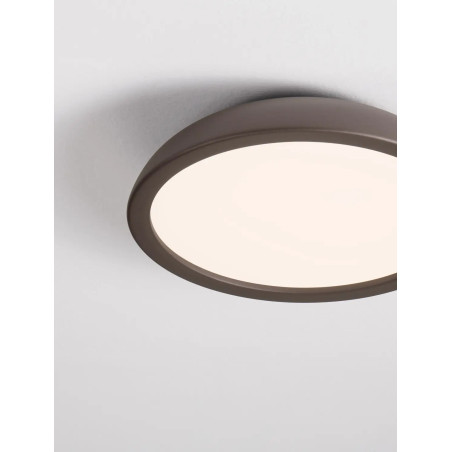 Plafon minimalistyczny ściemniany Fossa 45cm triac LED 3000K brązowy
