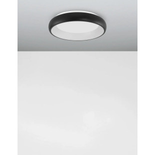 Plafon okrągły ze ściemniaczem triac Calda 41cm LED 3000K czarny