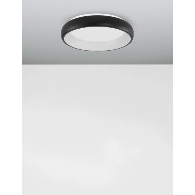 Plafon okrągły ze ściemniaczem triac Calda 41cm LED 3000K czarny