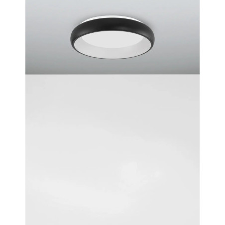Plafon okrągły ze ściemniaczem triac Calda 41cm LED 3000K czarny