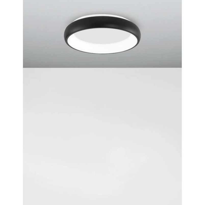 Plafon okrągły ze ściemniaczem triac Calda 41cm LED 3000K czarny