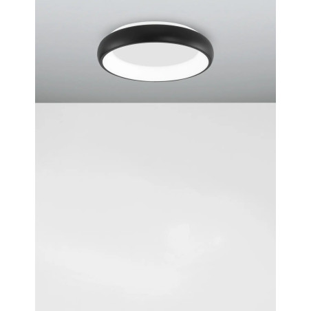 Plafon okrągły ze ściemniaczem triac Calda 41cm LED 3000K czarny