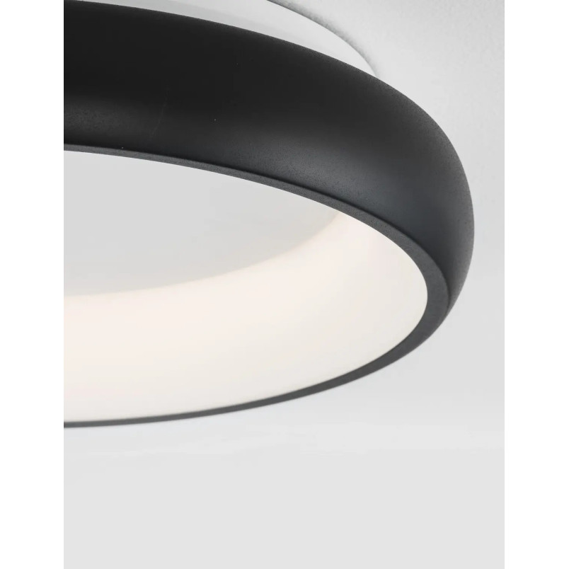 Plafon okrągły ze ściemniaczem triac Calda 41cm LED 3000K czarny
