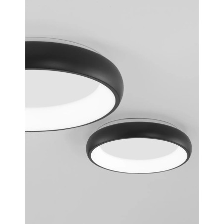 Plafon okrągły ze ściemniaczem triac Calda 41cm LED 3000K czarny