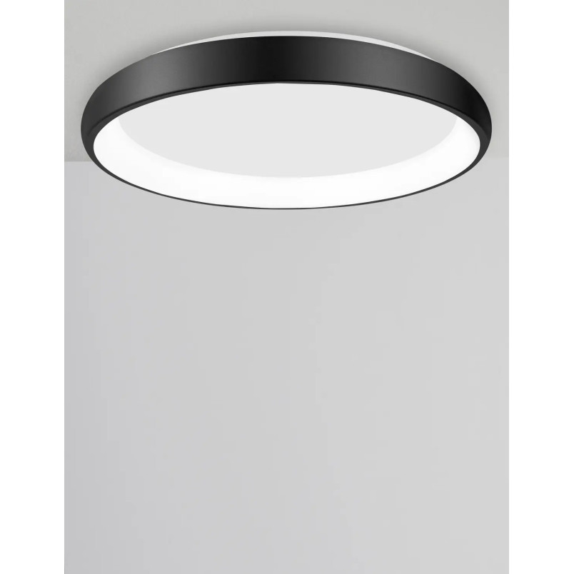Plafon okrągły ze ściemniaczem triac Calda 61cm LED 3000K czarny