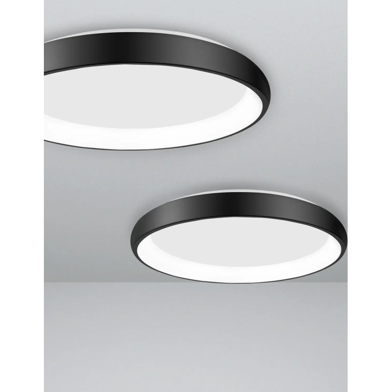 Plafon okrągły ze ściemniaczem triac Calda 61cm LED 3000K czarny