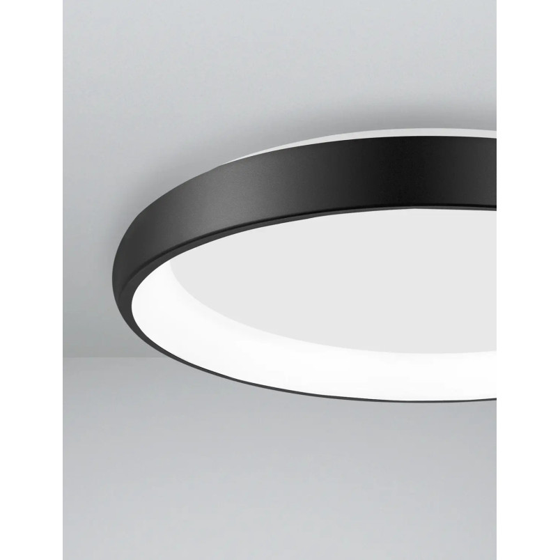 Plafon okrągły ze ściemniaczem triac Calda 61cm LED 3000K czarny
