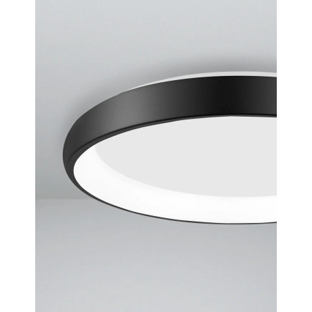 Plafon okrągły ze ściemniaczem triac Calda 61cm LED 3000K czarny