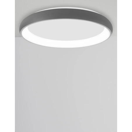 Plafon okrągły ze ściemniaczem triac Calda 61cm LED 3000K szary