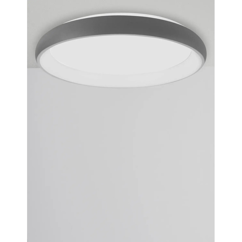 Plafon okrągły ze ściemniaczem triac Calda 61cm LED 3000K szary
