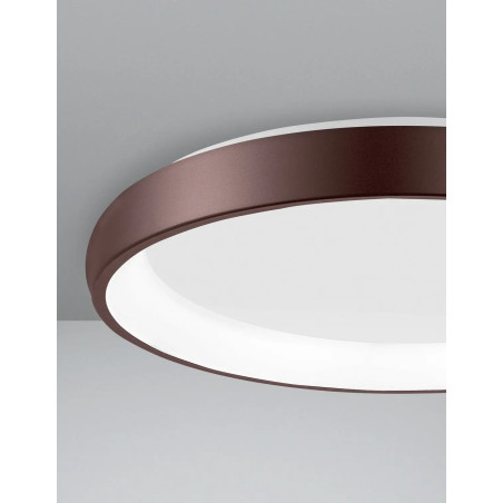 Plafon okrągły ze ściemniaczem triac Calda 61cm LED 3000K brązowy
