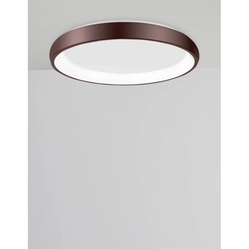 Plafon okrągły ze ściemniaczem triac Calda 61cm LED 3000K brązowy