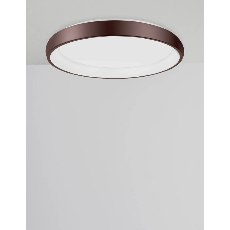 Plafon okrągły ze ściemniaczem triac Calda 61cm LED 3000K brązowy
