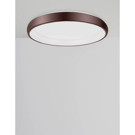 Plafon okrągły ze ściemniaczem triac Calda 61cm LED 3000K brązowy