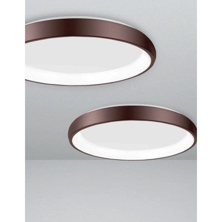 Plafon okrągły ze ściemniaczem triac Calda 61cm LED 3000K brązowy