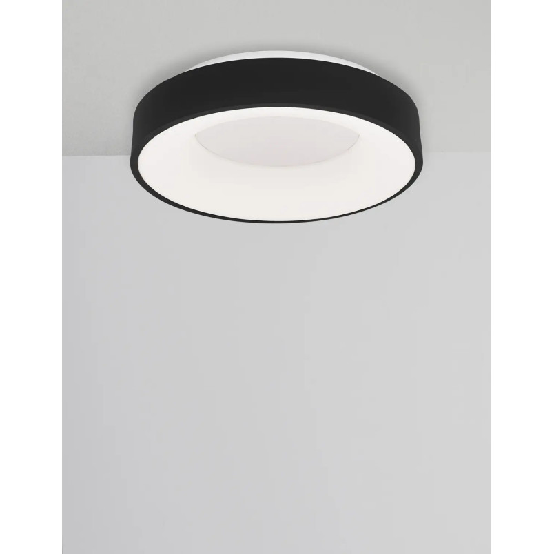 Plafon okrągły - ściemniacz triac Surdo 38cm Thin LED 3000K czarny