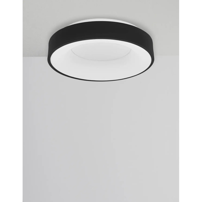 Plafon okrągły - ściemniacz triac Surdo 38cm Thin LED 3000K czarny